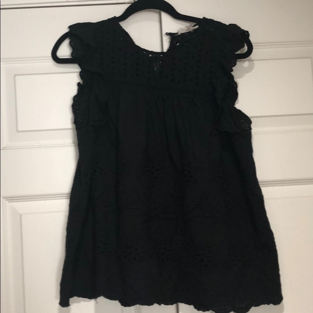 Black eyelet top